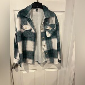 Plaid Button-Up Shirt Jacket